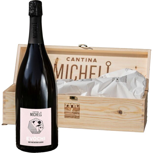 Cantina Micheli Trento DOC Brut Rosé Evòchi con Cassa di Legno