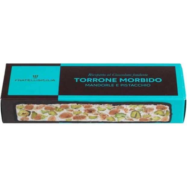 Fratellisicilia Torrone Morbido Ricoperto di Cioccolato Fondente