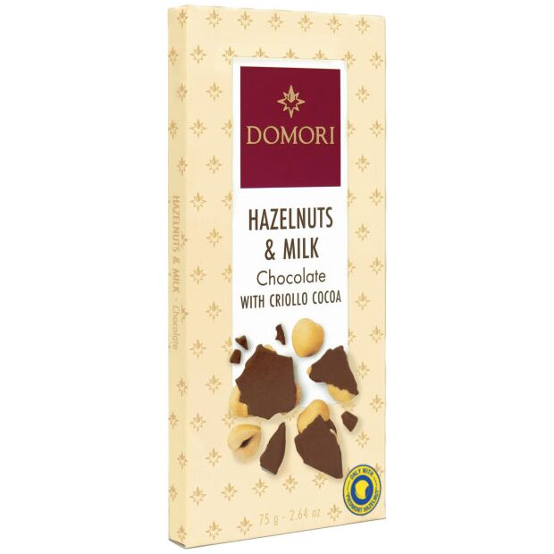 Domori Milchschokolade Gianduja mit Haselnüssen aus Piemont