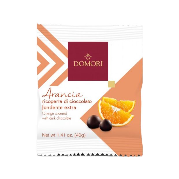 Domori Dragees di Arancia ricoperti di cioccolato